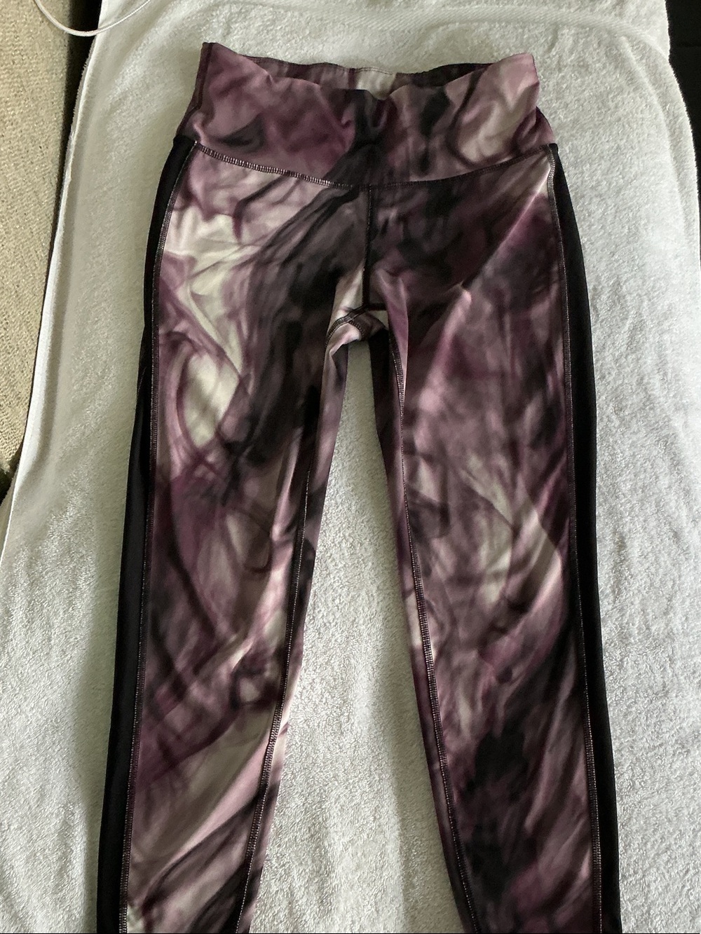 Xersion Purple, Black and White Marble-Effect Kids Leggings